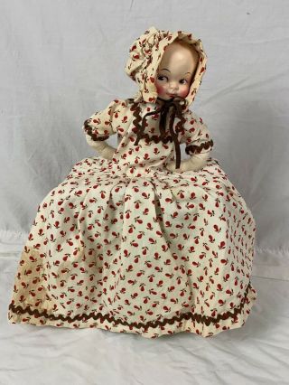 Hand Made Vintage Primitive Toaster Appliance Cover Doll Floral Dress