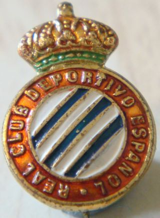 Real Deportivo Vintage Club Crest Type Badge Brooch Pin 12mm X 17mm