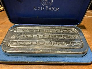 Vintage 1927 Rolls Razor Set W/with Case & Built - In Strop & Hone Made In England