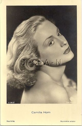 Vintage German 1930s - 40s Actress Pinup Rppc - Movie Star - Camilla Horn