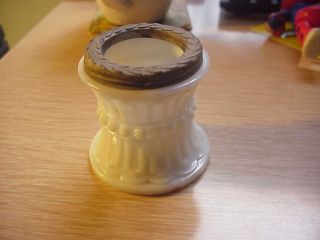 Vtg Paste Rouge Elegant Milk Glass Jar Lid W Open Center Shape Toothpick