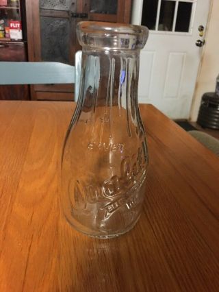 Vintage Pint Milk Bottle Embossed With “weaver • Quality• Blue Ribbon Products”