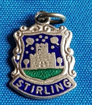Stirling Scotland Vintage Silver Travel Shield Bracelet Charm.