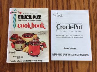 Vintage Rival Crock Pot Companion Cookbook 1970s Recipes Booklet & 2002 Booklet
