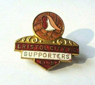 Vintage Bristol City Football Club Enamel Lapel Badge