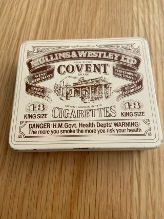 Vintage Mullins & Westley Ltd Covent Brand Cigarettes Tin 18 King Size