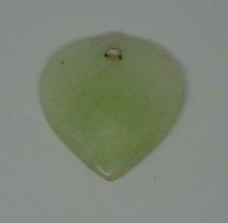 Vintage Natural Carved Chinese Jade Jadeite Lucky Heart Pendant Charm,  1.  9cm