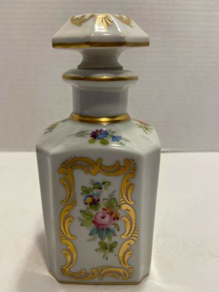 Vintage Porcelaine Of Paris France 5 1/2 " Perfume Cologne Bottle Made In France
