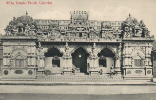Vintage Ceylon Sri Lanka Hindu Temple,  Pettah,  Colombo Postcard
