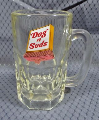 Vintage Dog N Suds Root Beer Heavy Glass Mug 6 " Soda Collectible Advertising