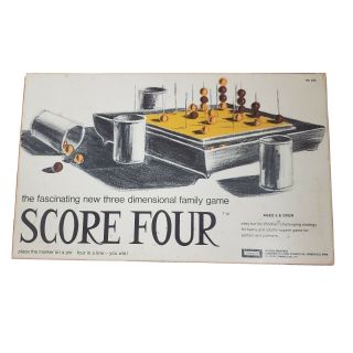 (read Desc. ) Vintage 1971 Score Four 3 - D Strategy Board Game Lakeside
