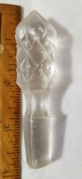 Vintage Satin Glass Vanity Perfume Bottle Stopper 3 1/2 " Tall 1/2 " Base