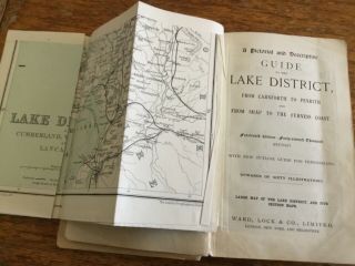 VINTAGE WARD LOCK RED GUIDE - ENGLISH LAKE DISTRICT - WITH PULL OUT MAP 2