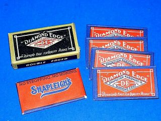 Vintage Or Antique " Diamond Edge " Shapleigh Hardware Co.  De Razor Blades