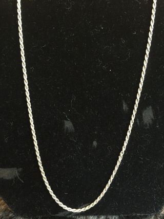 Vintage 925 Sterling 20” Rope Chain With 12k Gf Clasp