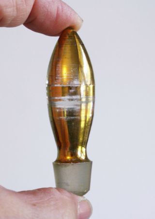 Antique/vintage Gold Gilt Blown Glass Stopper,  Perfume,  Cologne,  Decanter