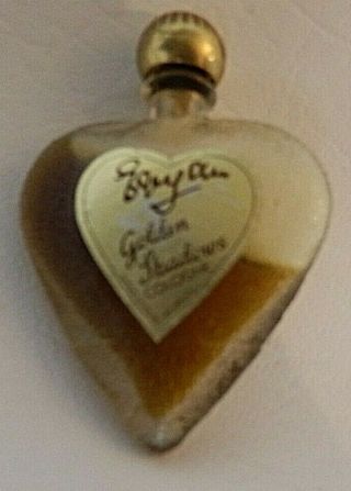 Vintage Golden Shadows Cologne By Evyan Heart Shaped Perfume Mini Rare 80 Full