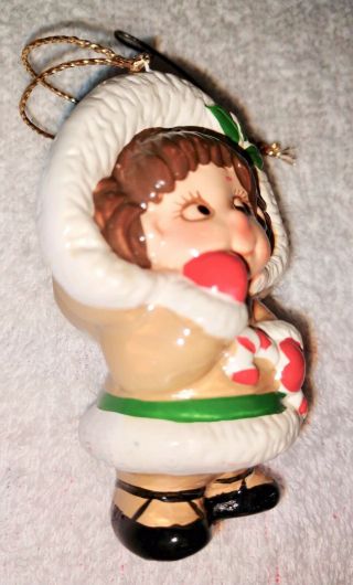Vintage Christmas Ornament Alaska Eskimo Girl Ceramic “Tisha” Morgan inc.  Tree 2