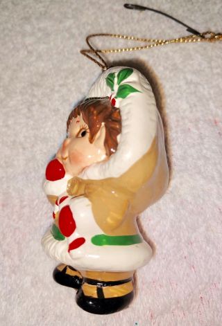 Vintage Christmas Ornament Alaska Eskimo Girl Ceramic “Tisha” Morgan inc.  Tree 3