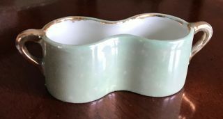 Vintage Porcelain Ceramic Green Glazed Vanity Jewelry Eyeglass Holder Japan