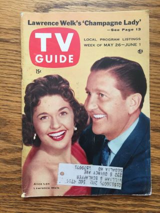 Vintage 1956 Tv Guide - Lawrence Welk,  James Dean Camel Cigarettes Kc Edition