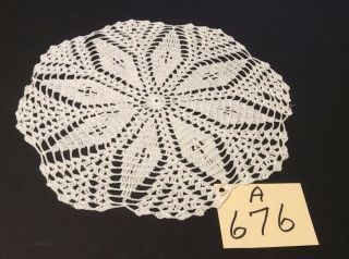 11” Round Vintage White Hand Crocheted Pretty Doily