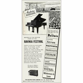 1955 Baldwin: Official Piano Of The Ravinia Festival Vintage Print Ad