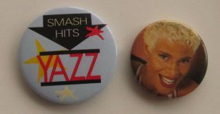 Yazz 2 X Old Metal Pin Badges From The 1980 
