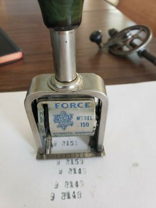 Force - " Model 150 " Automatic Numbering Machine - Vintage -