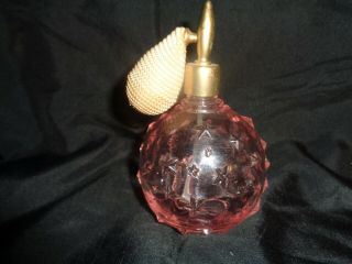 Vintage Pink Glass With Stars Perfume Empty Bottle Spray Atomizer - Refillable