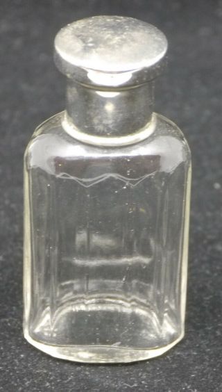 Vintage Glass Perfume Bottle With Chrome Lid,  Both Marked Germany
