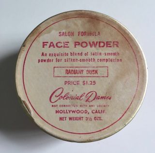 VTG Colonial Dames Loose Powder Box Hollywood California Radiant Dusk Rare 2