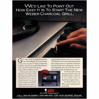 1992 Weber Grills: Start The Weber Charcoal Grill Vintage Print Ad