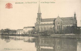 Belgium Bruxelles St Croix Square And The Ixelles Ponds Vintage Postcard