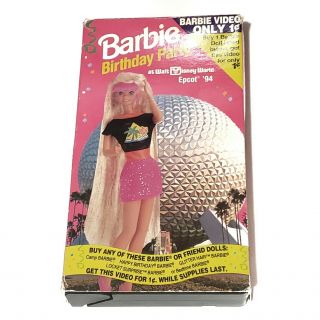 Vintage 1994 Barbie Birthday Party At Walt Disney World Epcot Vhs Movie