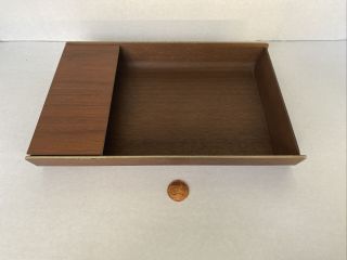 Vintage Peter Pepper Products Mid Century Modern Wood Desk Trinket Tray 9 " X 6 "