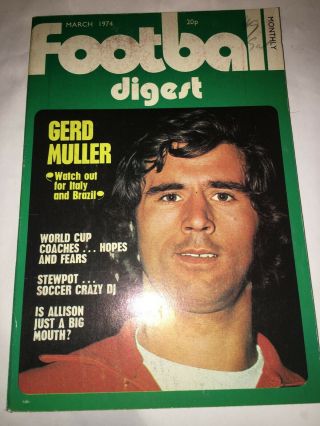 Football Digest Monthly March 1974 (vintage/retro Paperback) (vg Cond)