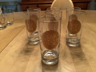Georges Briard Gold Spanish Coin Glasses Tumblers.  7 One Price Mcm.