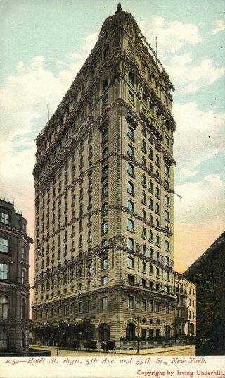 Hotel St Regis 5th Avenue 55th Street York No.  2052 Vintage Postcard