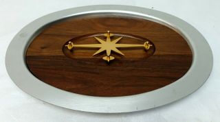 Vintage Mirro Medallion Mid Century Modern Mcm Covered Meat Serving Tray