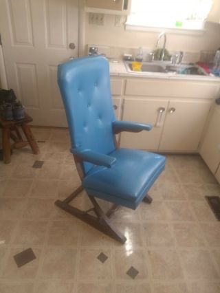 (rok - A - Chair) Vintage Blue Mckay Spring Rocking Chair