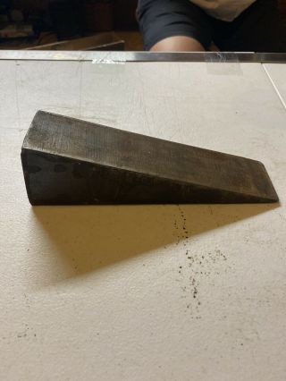 Vintage Steel Hand Forged Wood Splitting Wedge 5,  Lbs.  8 1/4” Length