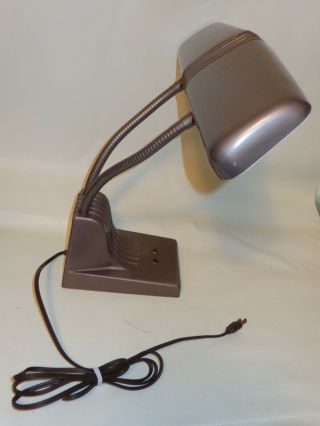 Vintage Dazor Double Gooseneck Desk Lamp Metal Art Deco Model 1000