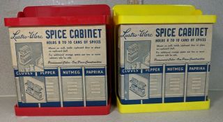 2 Vintage Lustro Ware Spice Rack Cabinet Mount