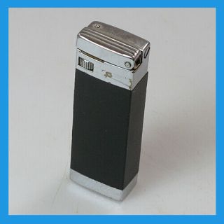 Old Vintage Metal Pocket Cigarette Oil Fuel Lighter - Silver Black Chrome