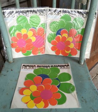 One Pkg Of Vintage 1968 Rickie Tickie Stickies Psychedelic Flower Power Stickers