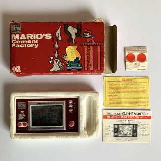 Vintage Nintendo Mario’s Cement Factory Game & Watch,  Instructions