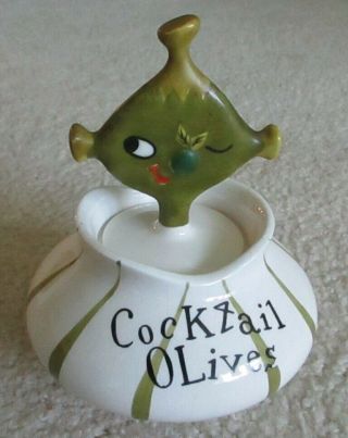 1958 Holt Howard Pixie Cocktail Olives Jar