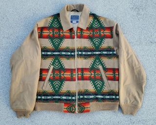Vtg Pendleton Western Southwestern Indian Blanket Jacket Sz M Rare