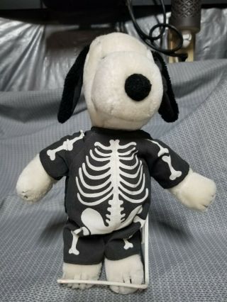 Vintage 12 " Snoopy Plush With Skeleton Costume